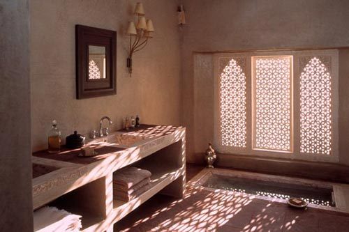 Marokkaanse badkamer van Ksar Char-Bagh hotel