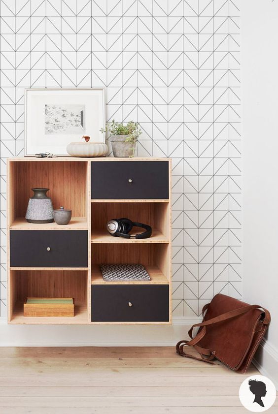 Behang met een geometrisch patroon Behang met een geometrisch patroon