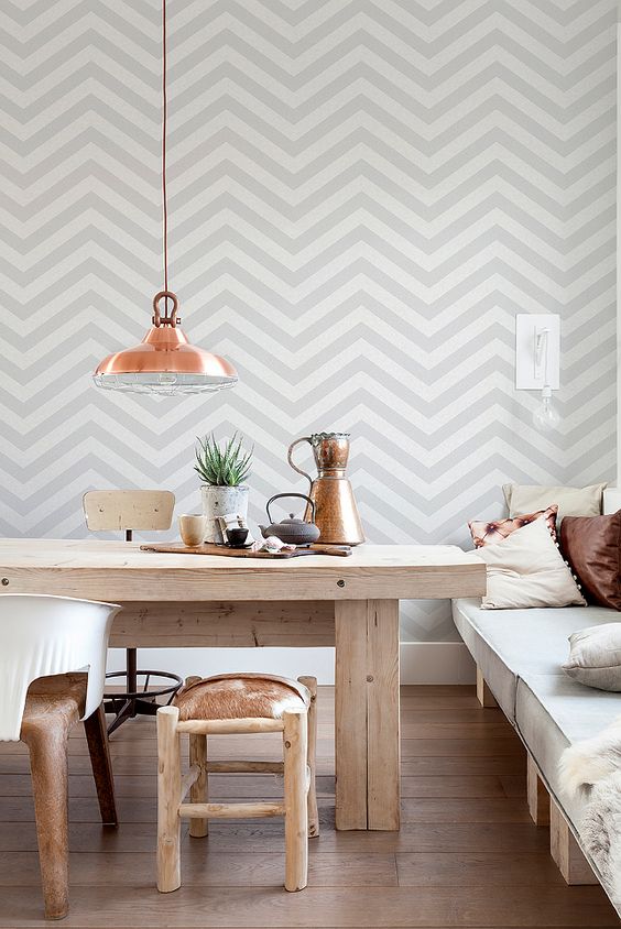 Behang met een geometrisch patroon Behang met een geometrisch patroon