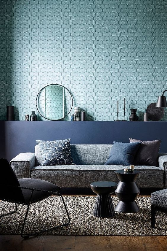 Behang met een geometrisch patroon Behang met een geometrisch patroon