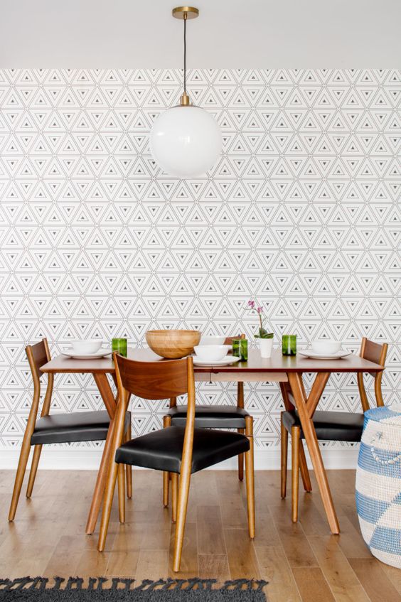Behang met een geometrisch patroon Behang met een geometrisch patroon