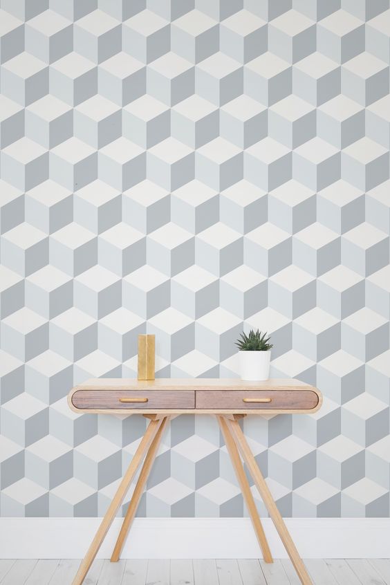 Behang met een geometrisch patroon Behang met een geometrisch patroon