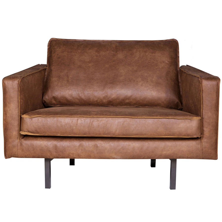 Bruine leren Bepurehome Rodeo fauteuil Bruine leren Bepurehome Rodeo fauteuil