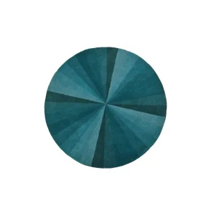 blauw vloerkleed rond