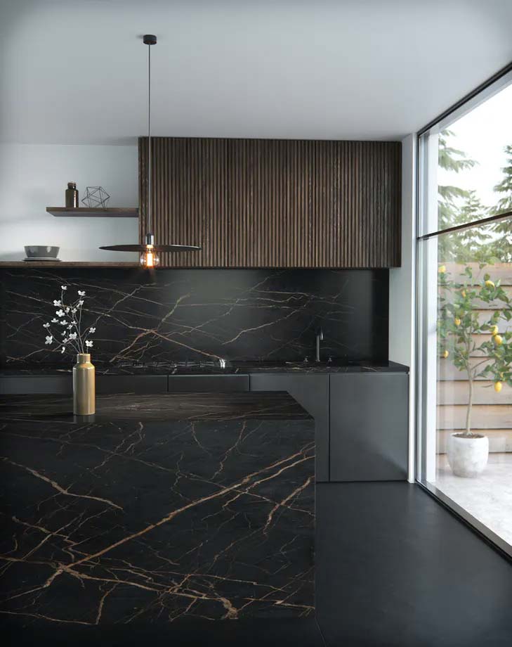 dekton keukenblad zwart marmer