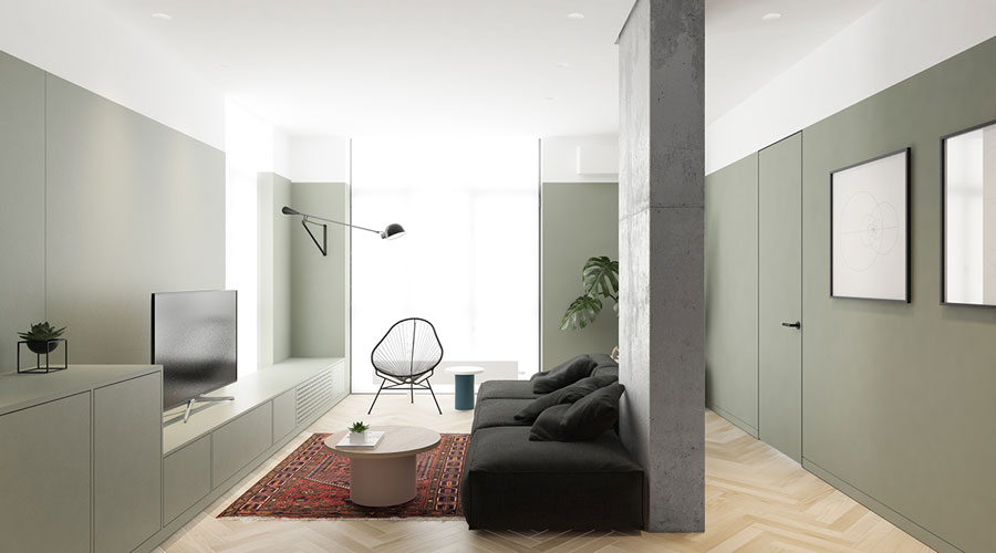 Deze mooie woonkamer, eetkamer en open keuken zijn leuk en creatief ingedeeld