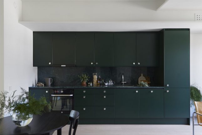 Donkergroene Scandinavische keuken Donkergroene Scandinavische keuken