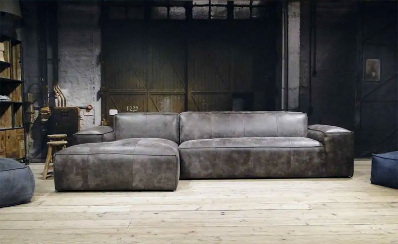 grijze leren bank industriele woonkamer grijze leren bank industriele woonkamer