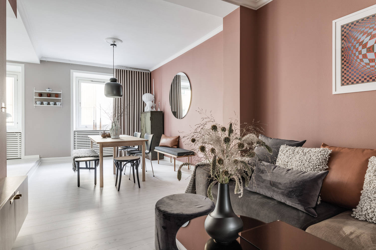 Heart Wood roze speelt de hoofdrol in dit stadsappartement Heart Wood roze speelt de hoofdrol in dit stadsappartement