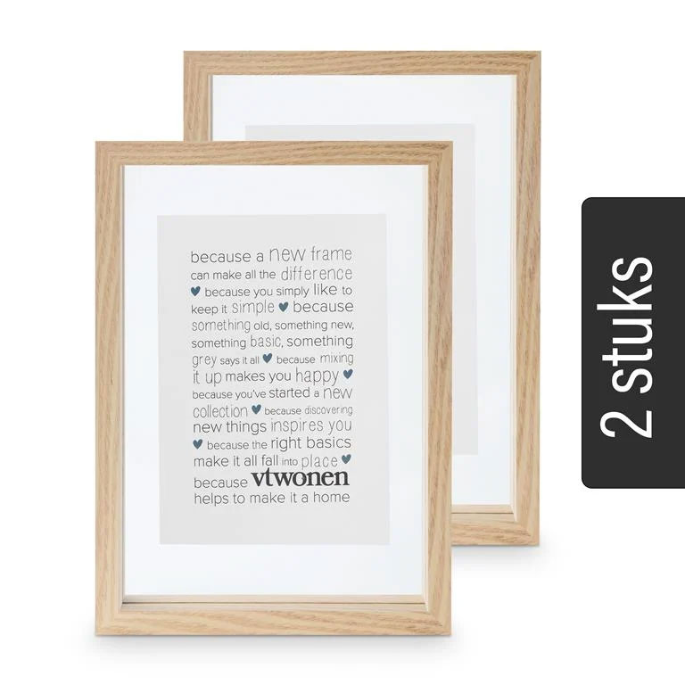 vtwonen Fotolijsten - 2 Stuks - Hout - Naturel - 22x31cm - € 29,-