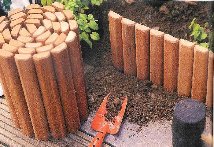 hout in tuin houten borderrand