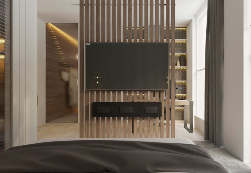 houten scheidingswand slaapkamer