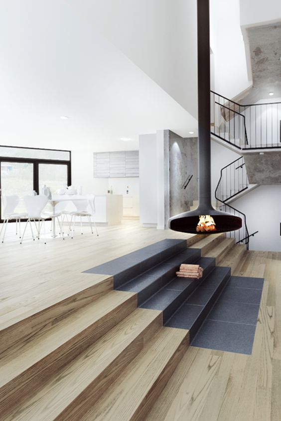 Houten vloer in de woonkamer Houten vloer in de woonkamer