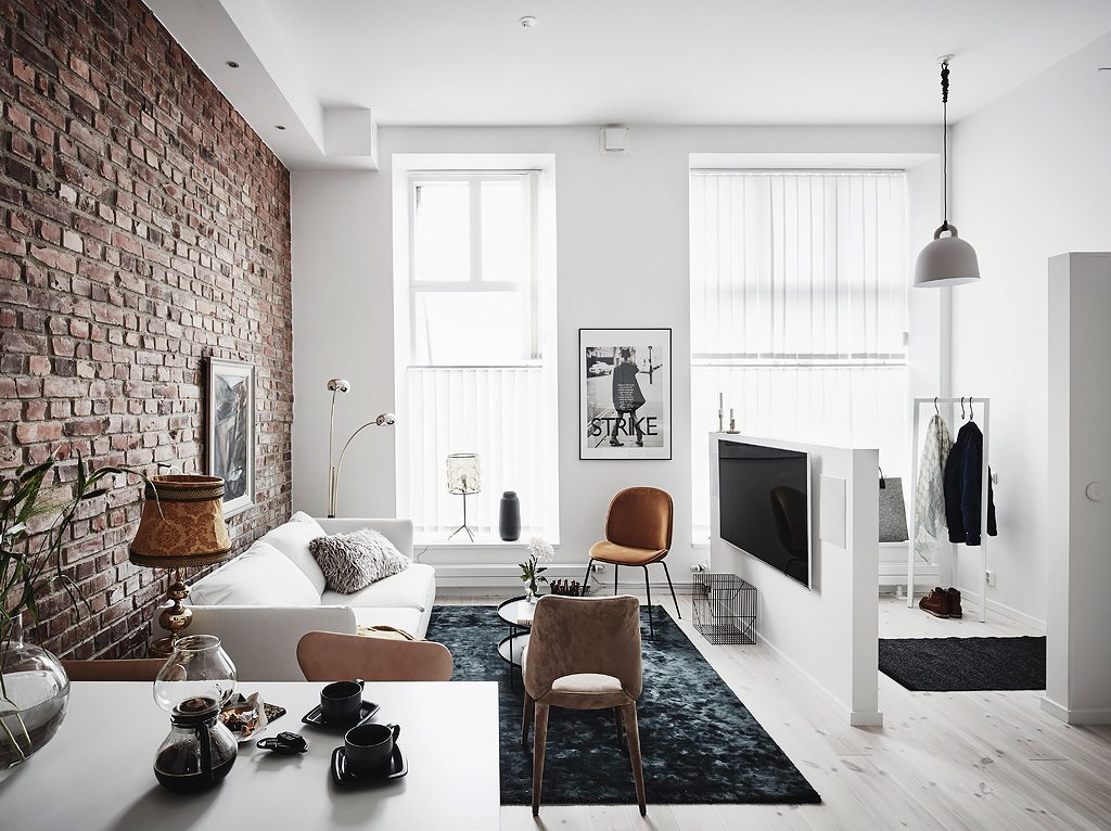 Houten vloer in de woonkamer Houten vloer in de woonkamer