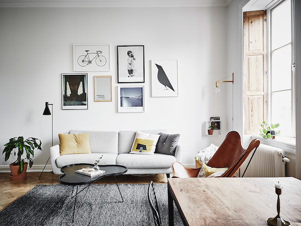 Kantoor in een Scandinavische woonkamer