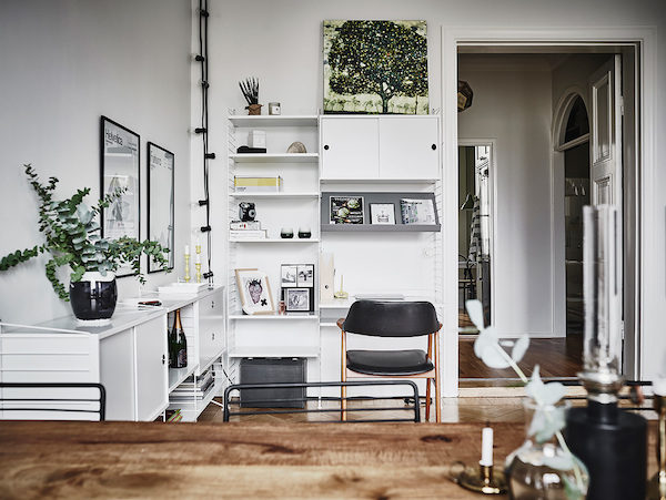 Kantoor in een Scandinavische woonkamer