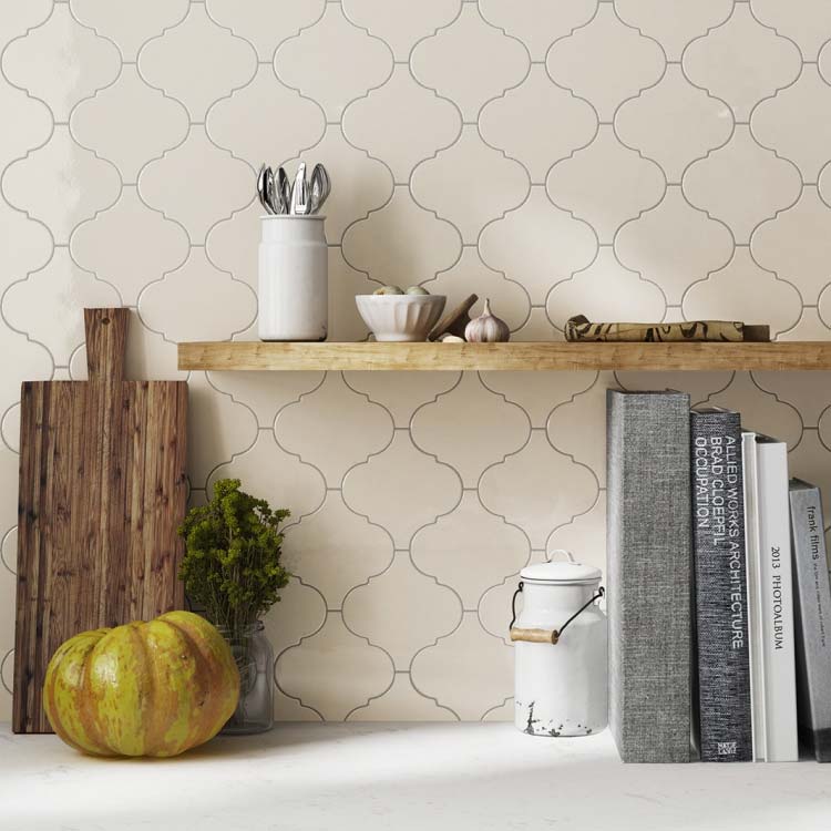 keuken achterwand creme lantaarn tegels