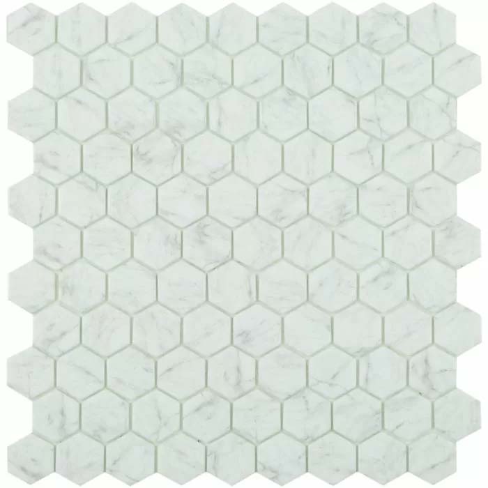 keuken achterwand marmer hexagon tegels