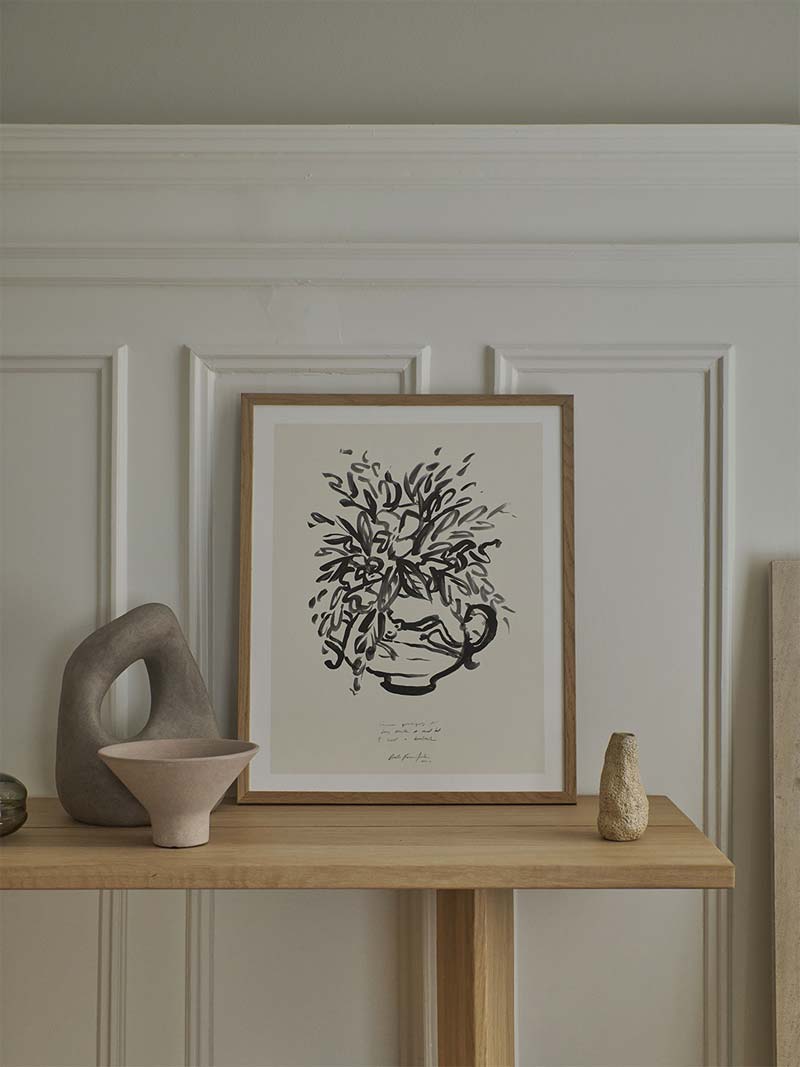 keuken schilderij op bankje