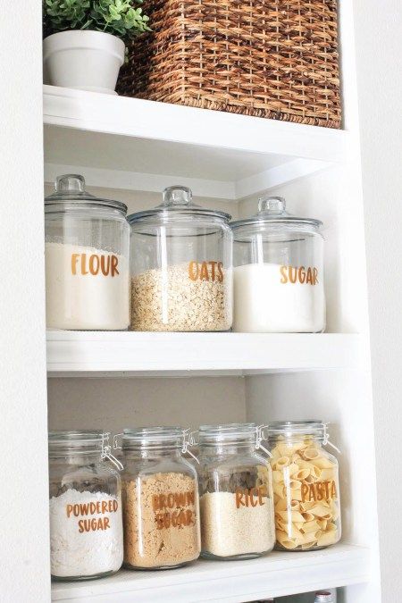 Kleine keuken inrichten potten labels