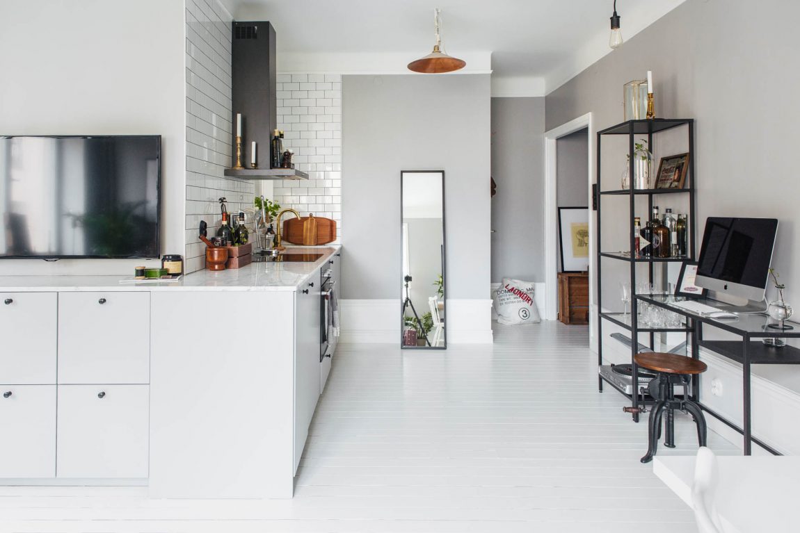 l-vormige woonkamer ideeën tv meubel keuken