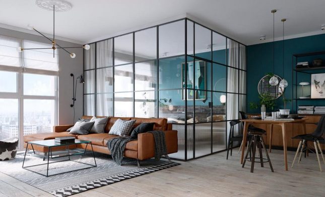 living glazen wanden cognac bruine leren bank living glazen wanden cognac bruine leren bank