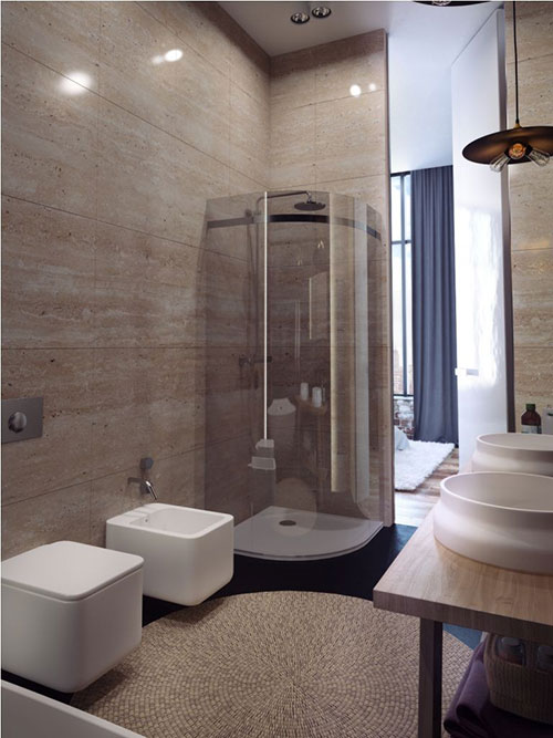 Luxe douchecabine met een rond ontwerp