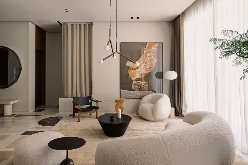 Deze super mooie luxe woonkamer is ingericht door Yatofu Creatives.