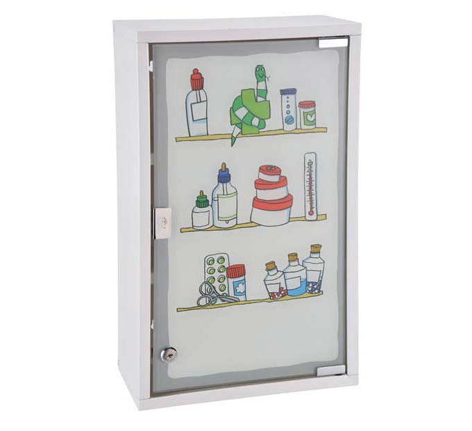 medicijnkastje met illustraties medicijnkastje met illustraties