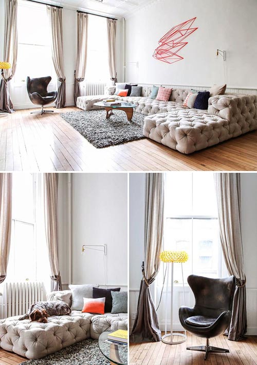 New Yorkse woonkamer vol met vintage vondsten