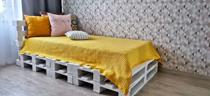 pallet bed met hoofdbord