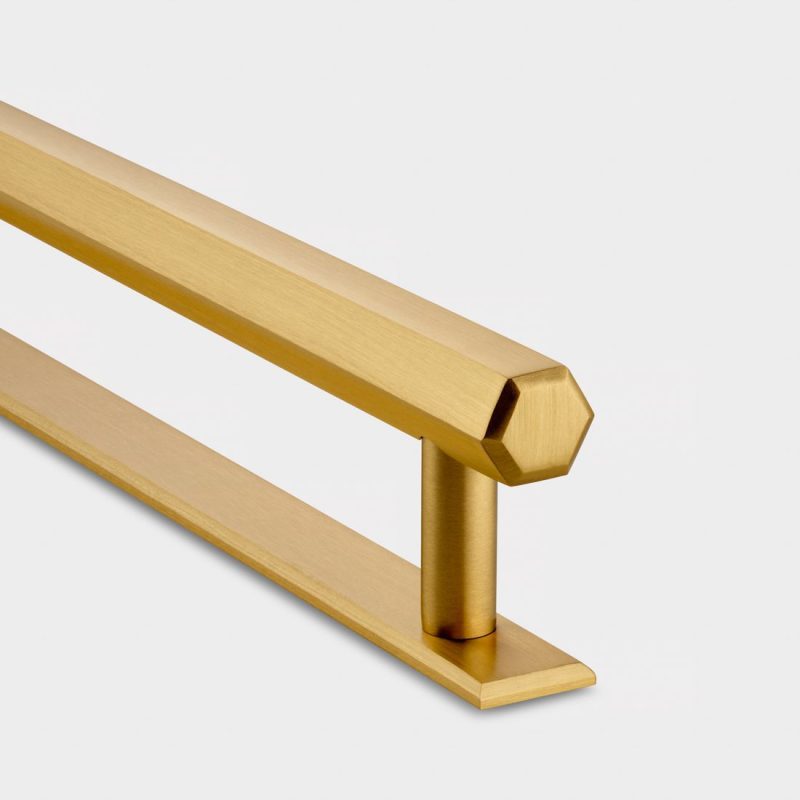 Bar Handles With Backplate - Slim Hexagonal