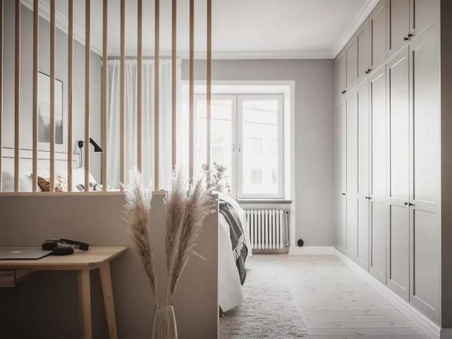 scandinavische slaapkamer met werkplek scandinavische slaapkamer met werkplek