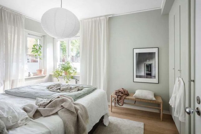 scandinavische slaapkamer mintgroene muren en kast scandinavische slaapkamer mintgroene muren en kast