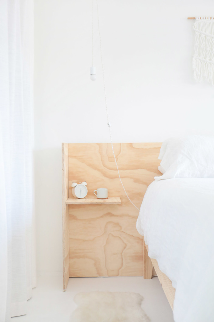 Serene witte slaapkamer van ontwerper Leah