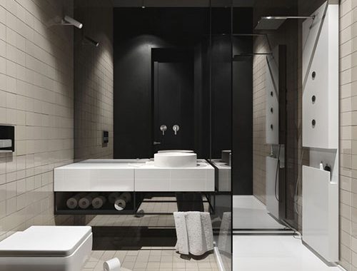 Spiegelwand in badkamer ontwerp