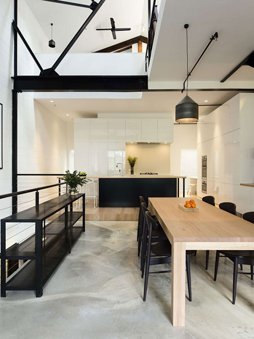 Stoer loft appartement in Melbourne woonkeuken