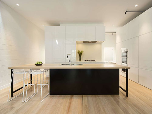 Stoer loft appartement in Melbourne keuken met eiland