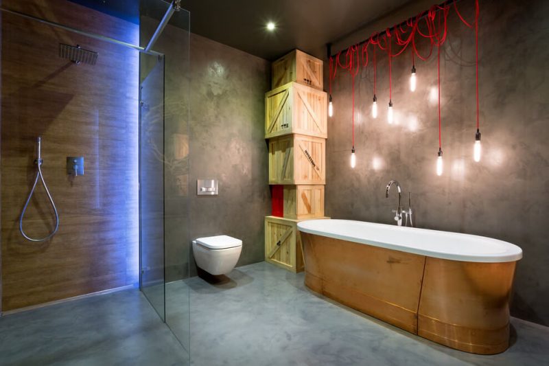 Stoere loft badkamer uit Kiev