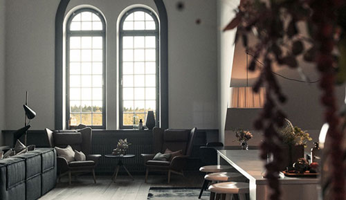 Stoere sfeervolle woonkamer