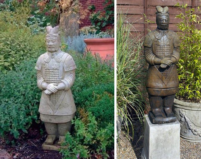 Chinese Warrior stenen tuinbeelden die vakkundig met de hand zijn gemaakt. De steen is duurzaam en sterk, bestand tegen alle weersomstandigheden.
