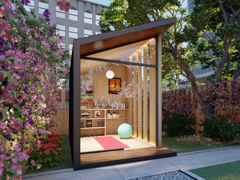 tuinhuis glazen schuifwand yoga studio tuinhuis glazen schuifwand yoga studio
