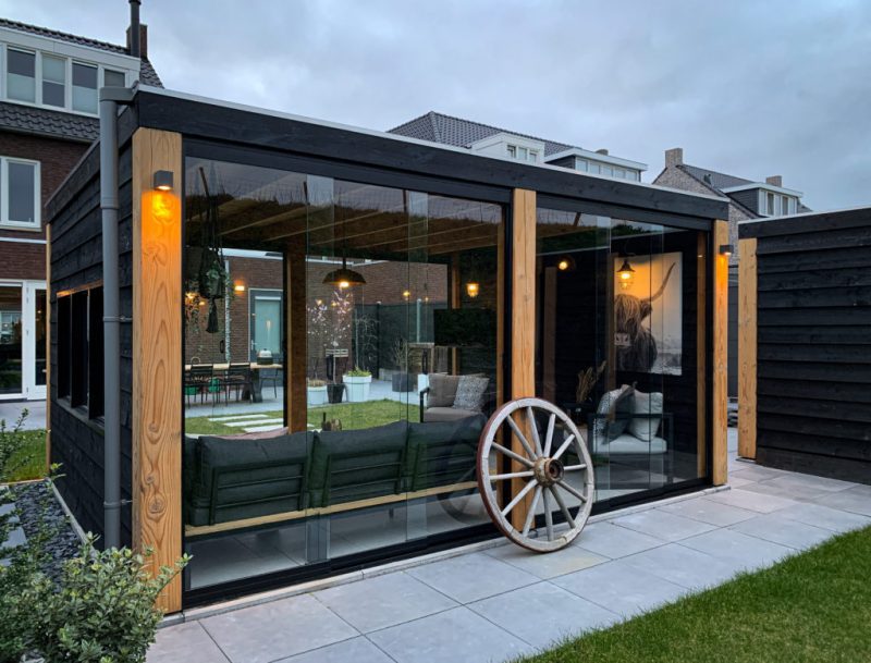 tuinhuis glazen wand tweede woonkamer tuinhuis glazen wand tweede woonkamer