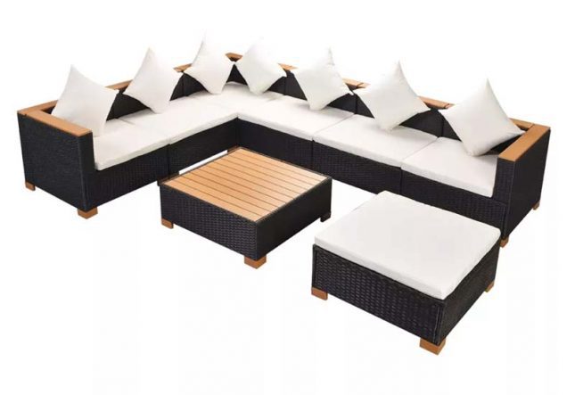vidaxl tuinset rattan zwart vidaxl tuinset rattan zwart