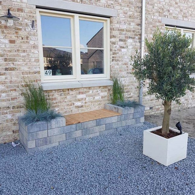 voortuin ontwerp plantenbak bank combinatie voortuin ontwerp plantenbak bank combinatie