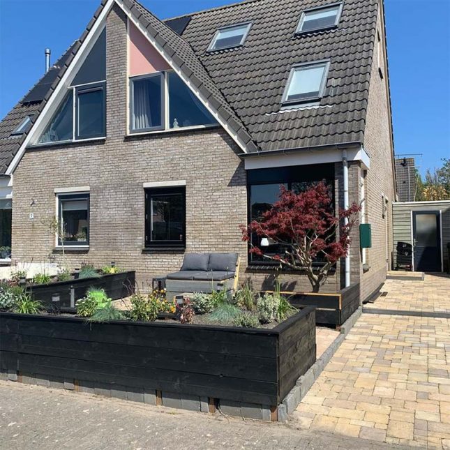 voortuin ontwerp vaste houten plantenbakken tuinafscheiding voortuin ontwerp vaste houten plantenbakken tuinafscheiding