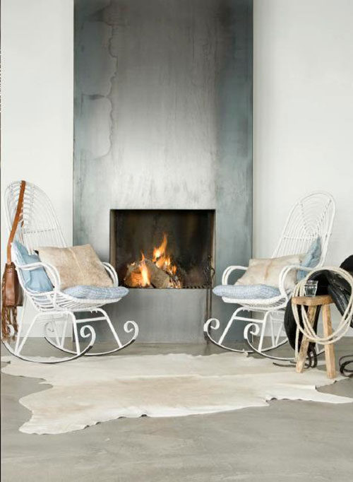 Witte schommelstoel HKliving