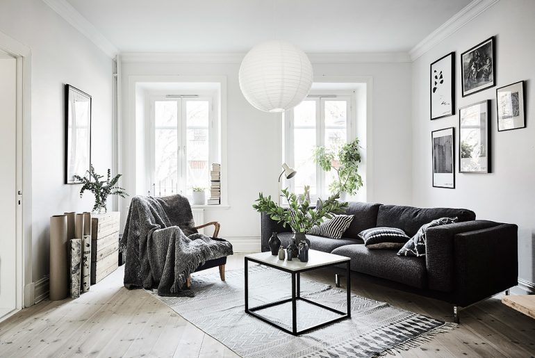 Woonkamer ideeën bank schuin plaatsen