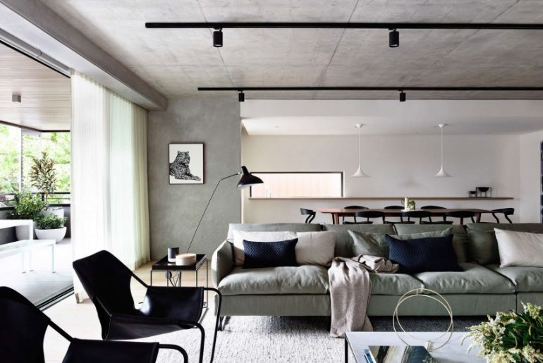 woonkamer ideeën eettafel achter bank