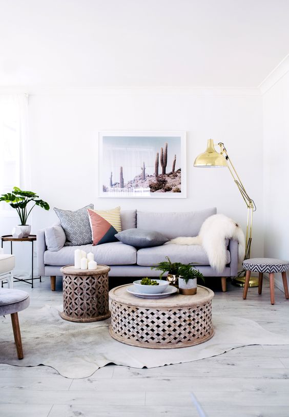 woonkamer ideeën meerdere ronde salontafeltjes